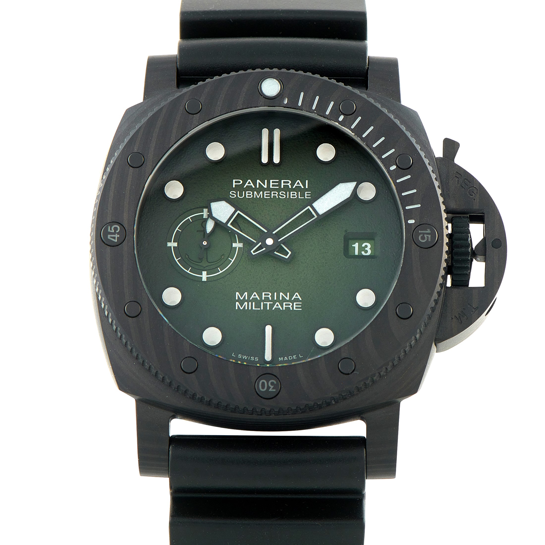 Officine Panerai Submersible Marina Militare Carbotech Watch pam01698