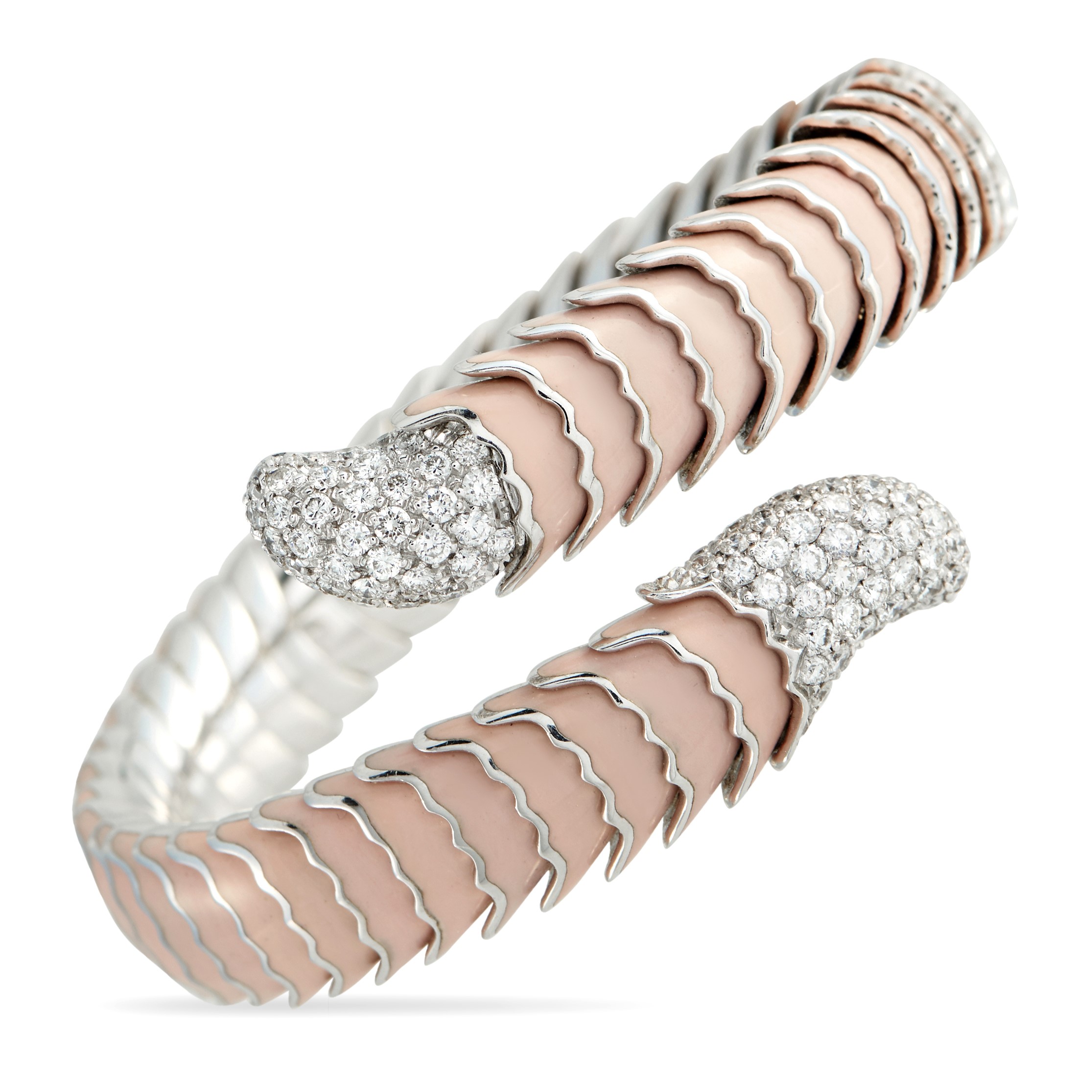 Roberto Coin 18K White Gold 1.50ct Diamond and Enamel Bracelet RC01-050726
