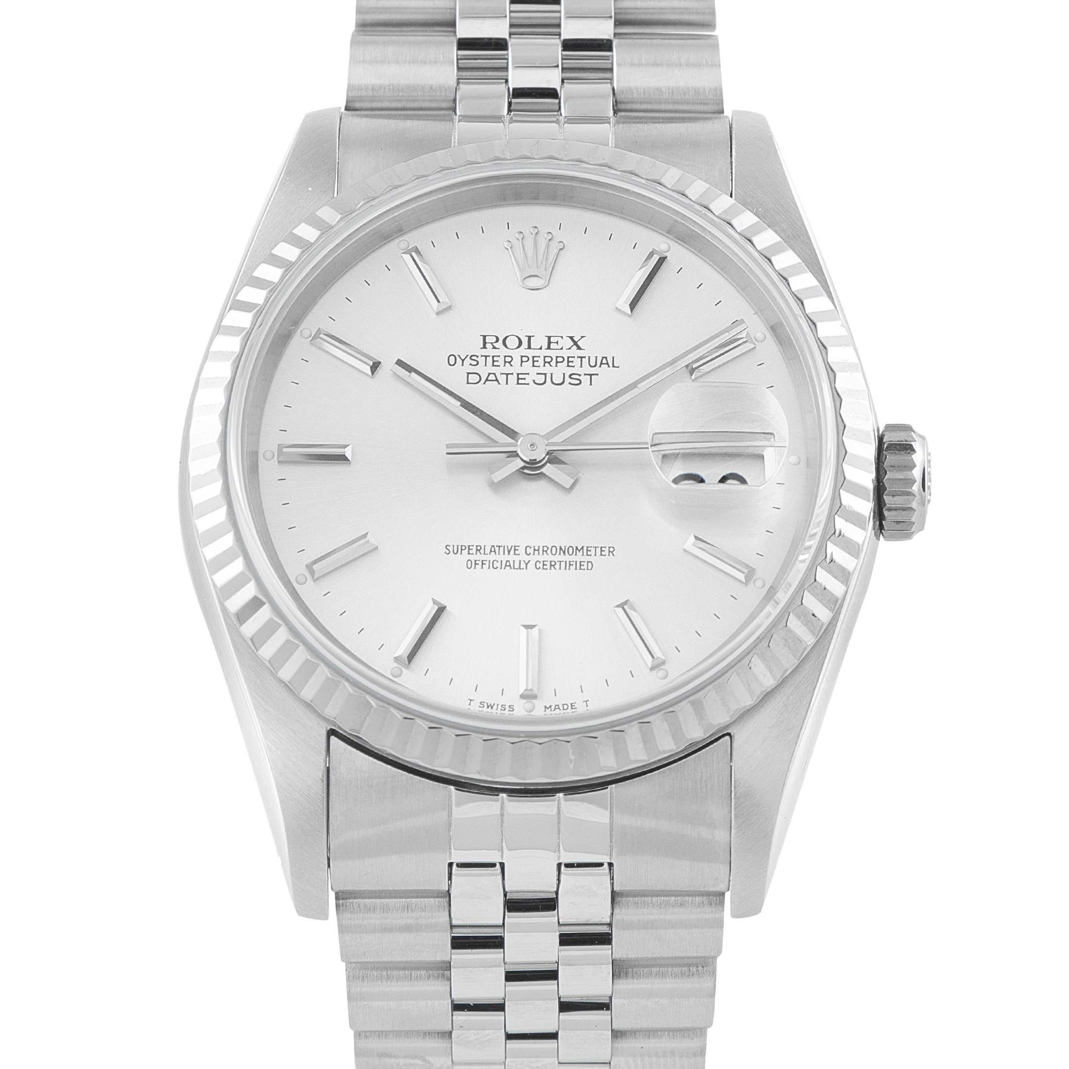 Rolex Datejust 36 Silver Dial Steel Jubilee Watch 16234