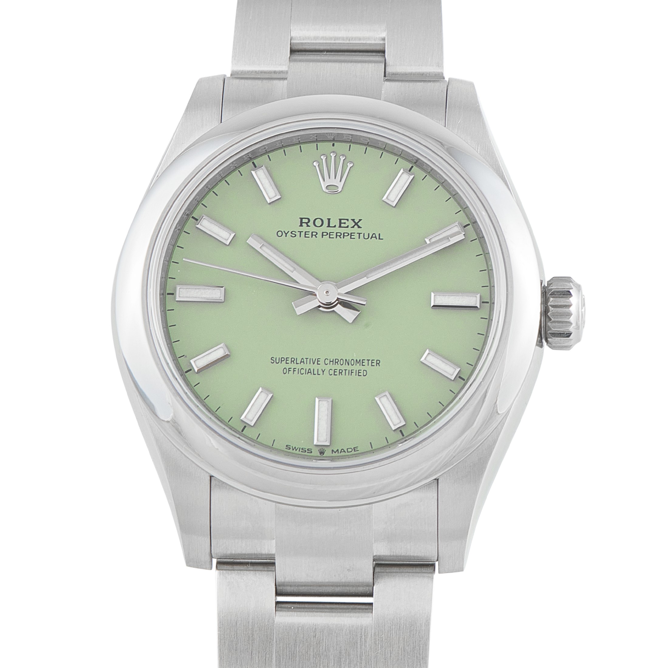 Rolex Oyster Perpetual 31 Pistachio Dial Steel Watch 277200